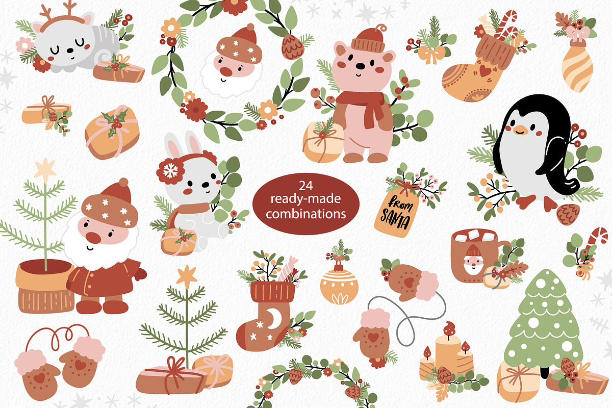 Christmas collection with animals, a Graphic by rosypatterns (Photo 4 of 9)