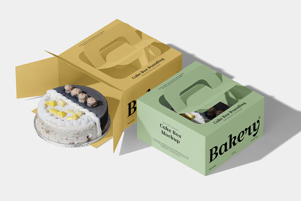 Bakery Window Cake Box Mockup, a Packaging Mockup by Permadi Creative (Photo 2 of 5)