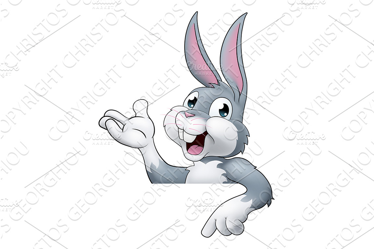 Easter Bunny Rabbit Cartoon, an Illustration by Christos Georghiou