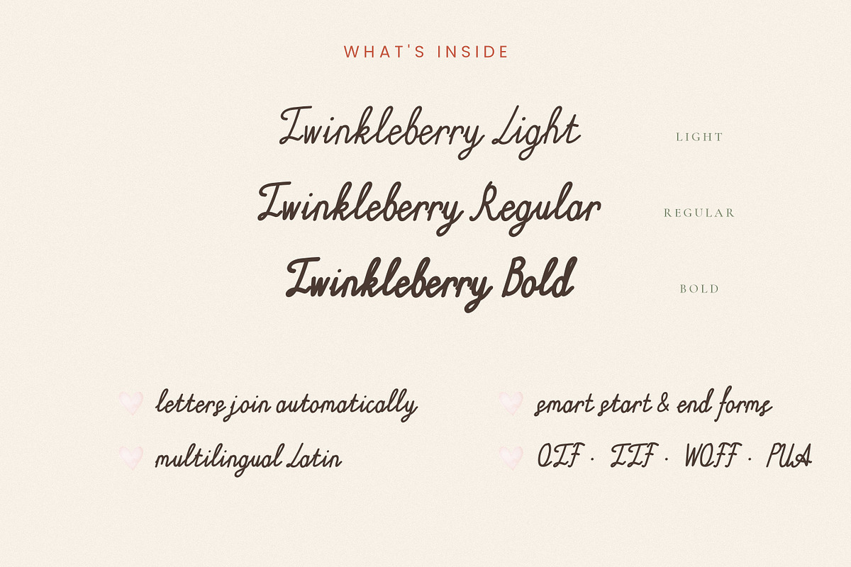 Handwritten font Twinkleberry, a Handwritten Font by Eves_Aquadreams (Photo 6 of 14)