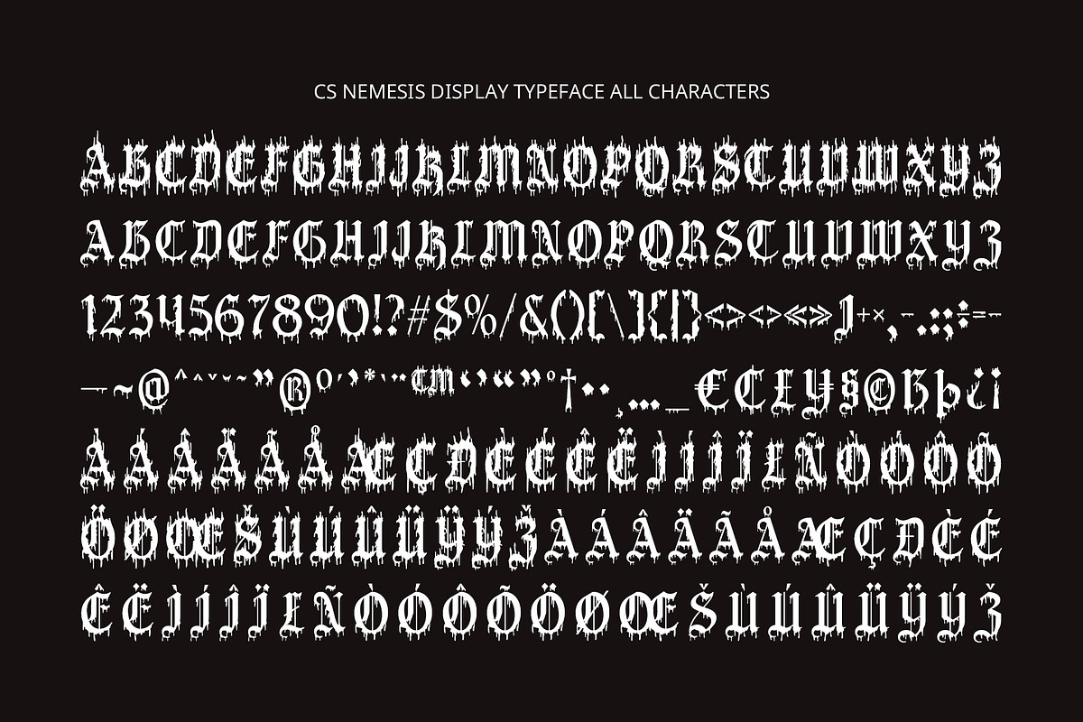 CS Nemesis – Black Metal Font, a Blackletter Font by Craft Supply Co. (Photo 8 of 8)