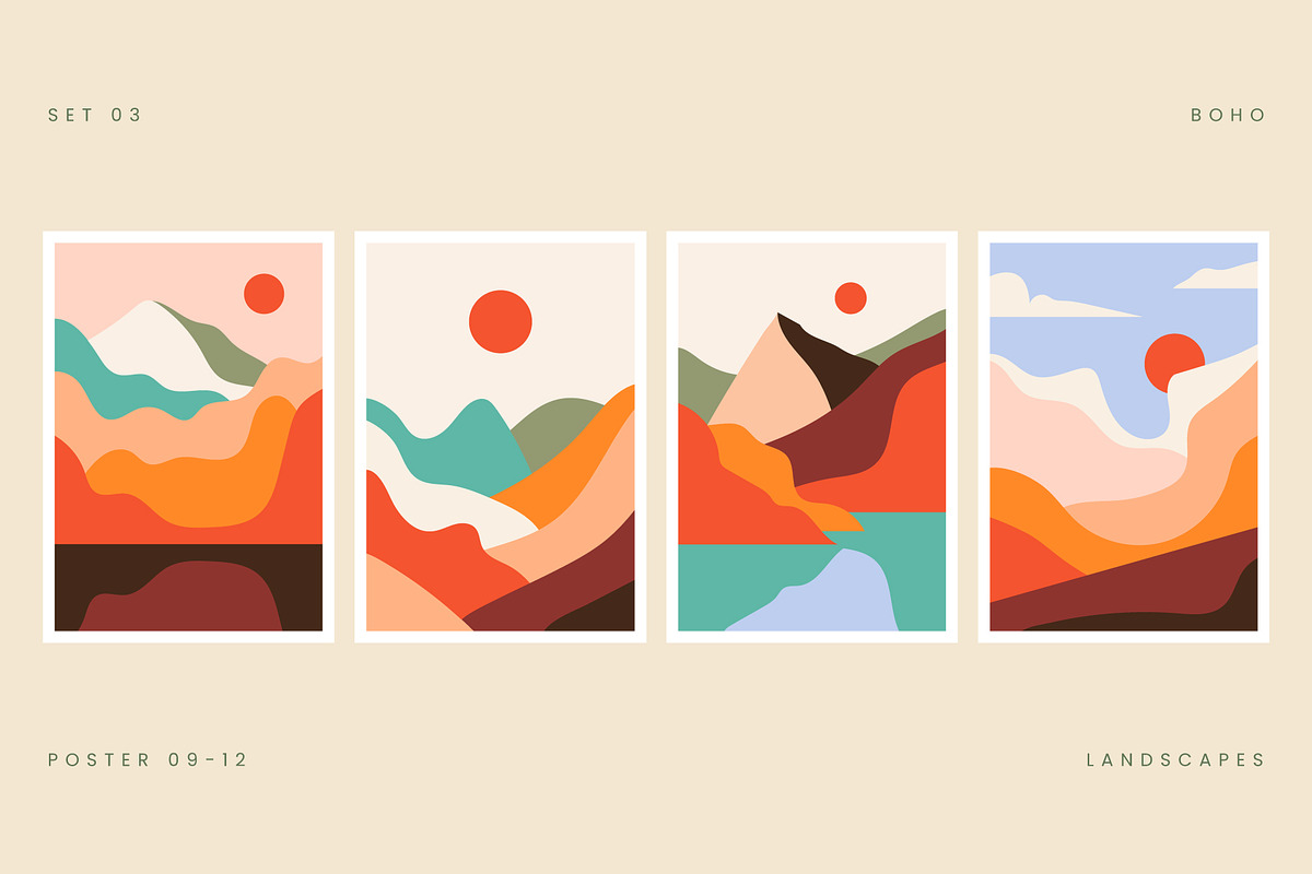 Boho Minimalist Landscapes, a Decorative Illustration by Léo Alexandre (Photo 4 of 13)