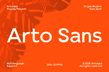Arto Sans | Simple Modern Sans Serif
