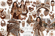 Mocha Valentine's Day Clipart, a Person Illustration by GlamArtZhanna (Thumbnail 1 of 8)