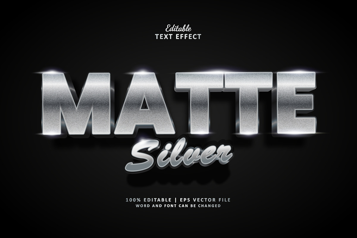 Text Effect Matte Silver, a Layer Style Add-On by Navy Graphic (Photo 1 of 2)
