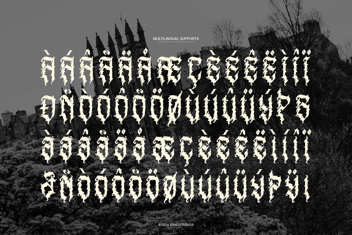 Menda Hixeon | Blackletter Typeface, a Blackletter Font by Denustudios (Photo 11 of 12)