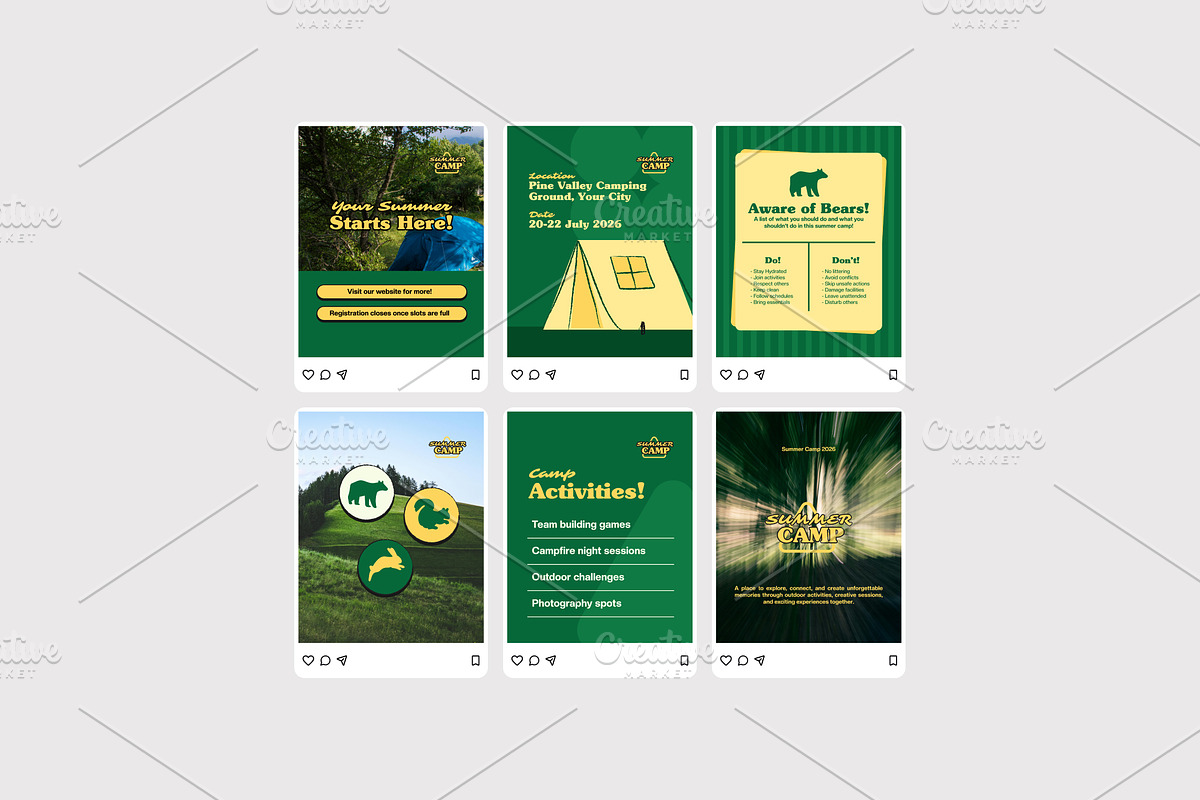 Green Summer Camp - Instagram Post, a Social Media Template by Izdihaar_Studio (Photo 4 of 4)