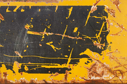 Scratched Grungy Label Rusty Metal, a Background Photo by sirylok