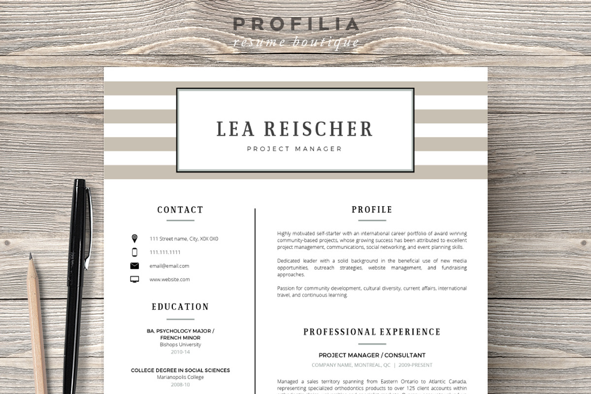 Word Resume & Cover letter Template, a Resume Template by Profilia Resume Boutique (Photo 1 of 6)