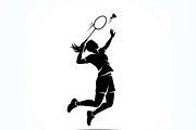 60 Badminton Player Smash Silhouette, a Person Illustration by Amazin_art (Thumbnail 15 of 42)