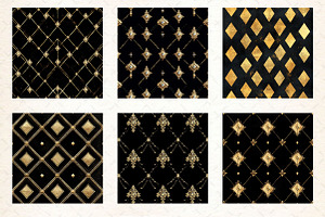 Black And Gold Diamond Digital Paper