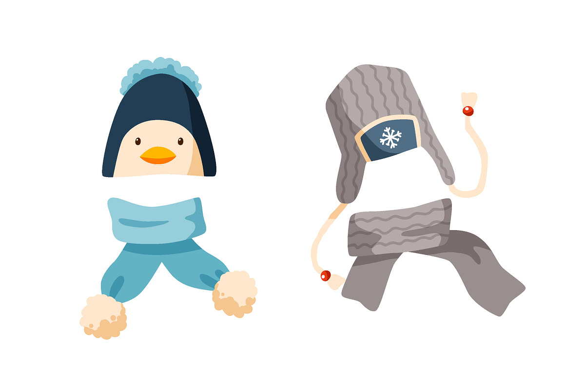 Winter kids hats set, a Decorative Illustration by Good Studio (Photo 4 of 6)