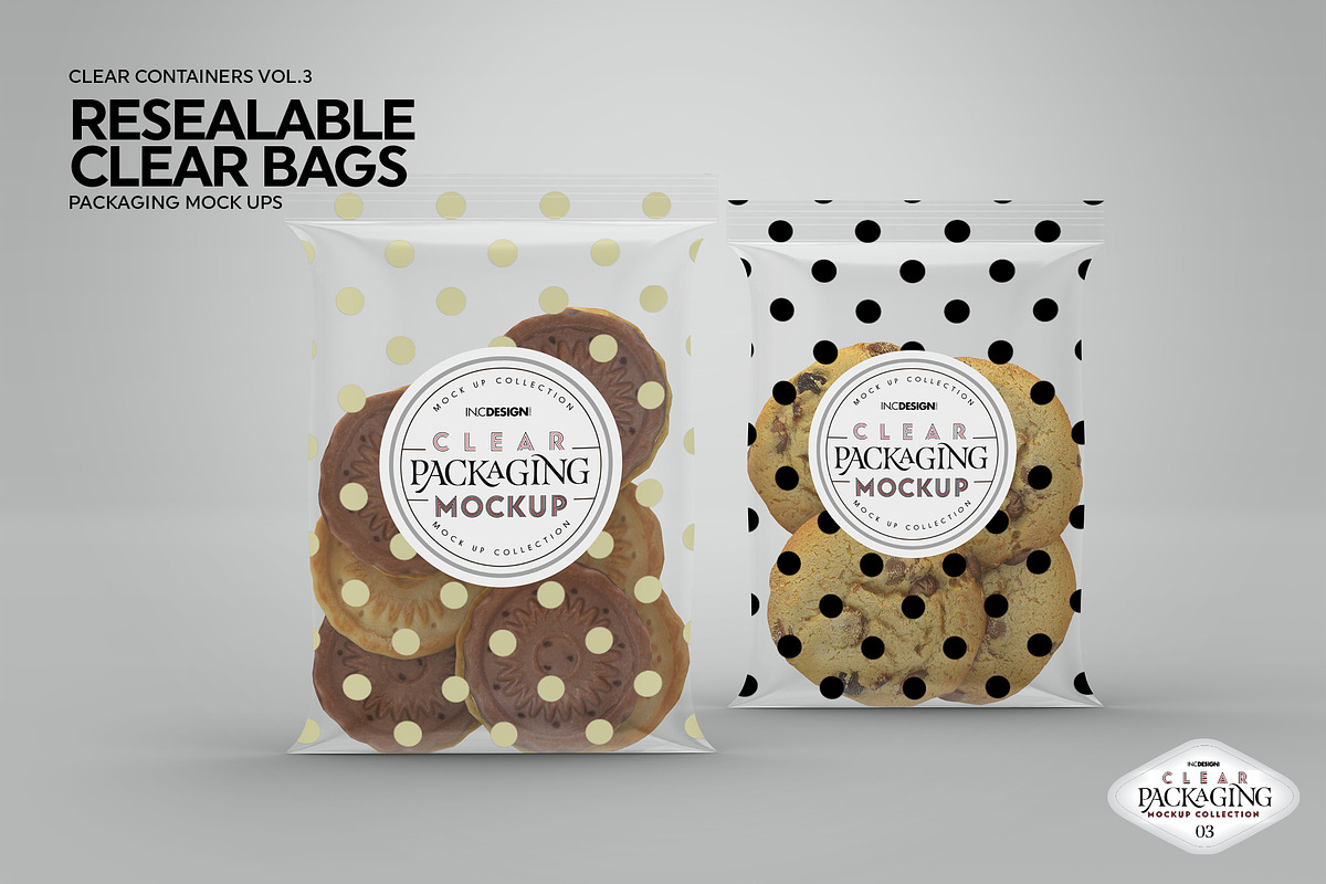 Clear Resealable Bags Mockup, a Cups & Container Mockup by INCDesign (Photo 6 of 8)