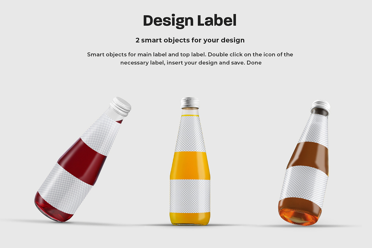 3 Mockup Glass Juice Bottle, a Packaging Mockup by Grow Design Craft Studio (Photo 3 of 7)