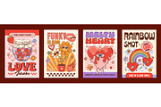 Love and Valentine day groovy charac, an Illustration by Buch&Bee (Thumbnail 3 of 3)