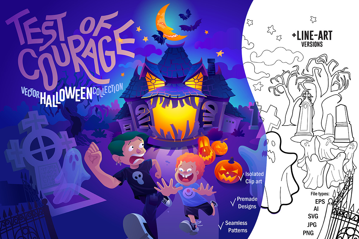Test of Courage - Vector Halloween, a Graphic by Ekaterina Glazkova (Photo 1 of 14)