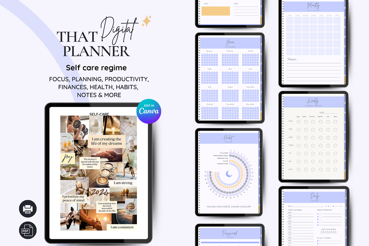 Undated Digital Planner preview 2
