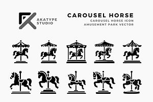 Carousel Horse Icon Vector, an Icon by Akatype Studio