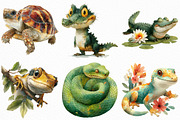 Watercolor Reptile Clipart Bundle, an Illustration by Craft Nest (Thumbnail 5 of 6)