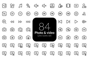 Photo and Video line icons