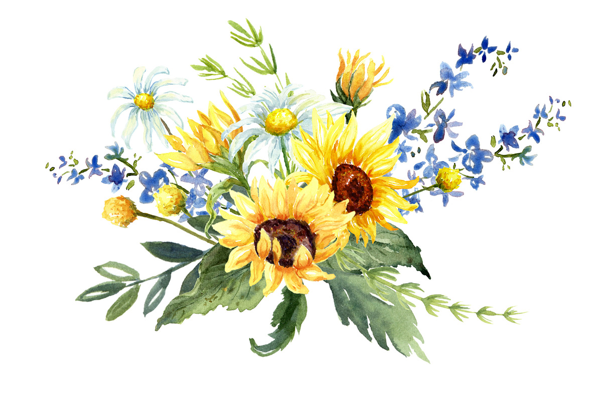 Sunflowers & Wildflowers Clip Art, an Illustration by Graphic Blue Bird (Photo 4 of 8)
