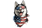 Prompt Patriotic DOG Clipart, a Decorative Illustration by Creative design (Thumbnail 4 of 7)