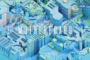 Motherboard | 3D Circuit Backgrounds, a Background Graphic by dvtchk (Thumbnail 8 of 12)