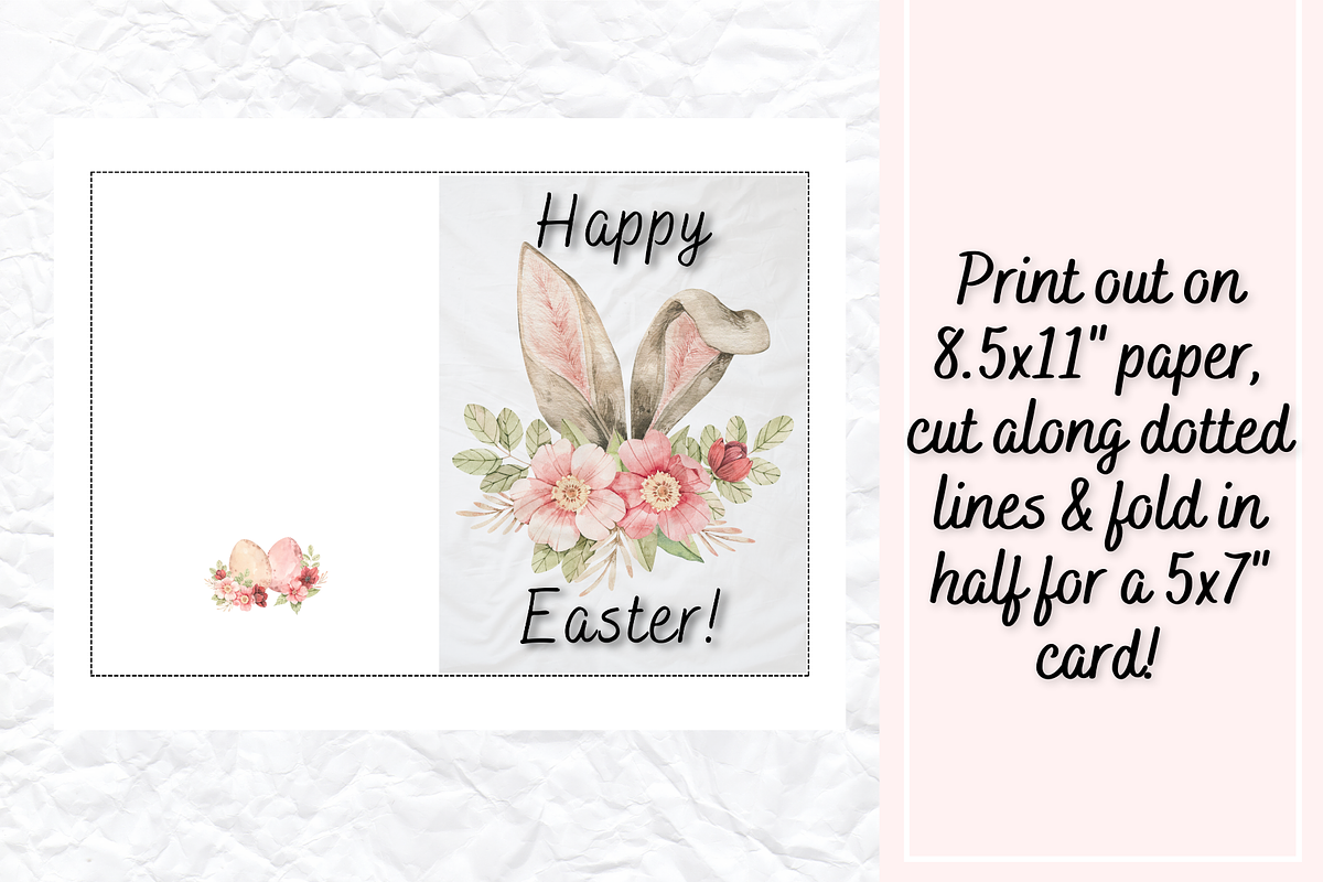 Happy Easter Greeting Card PNG, a Print Template by Pixels N Bows (Photo 2 of 3)