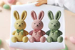 Easter Crochet Bunny PNG, an Illustration by DreamArtGraphic