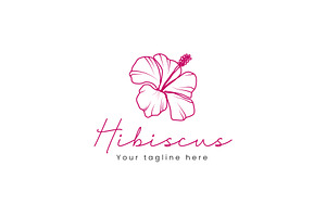 Hibiscus logo illustration, a Branding & Logo Template by Dyn Studio