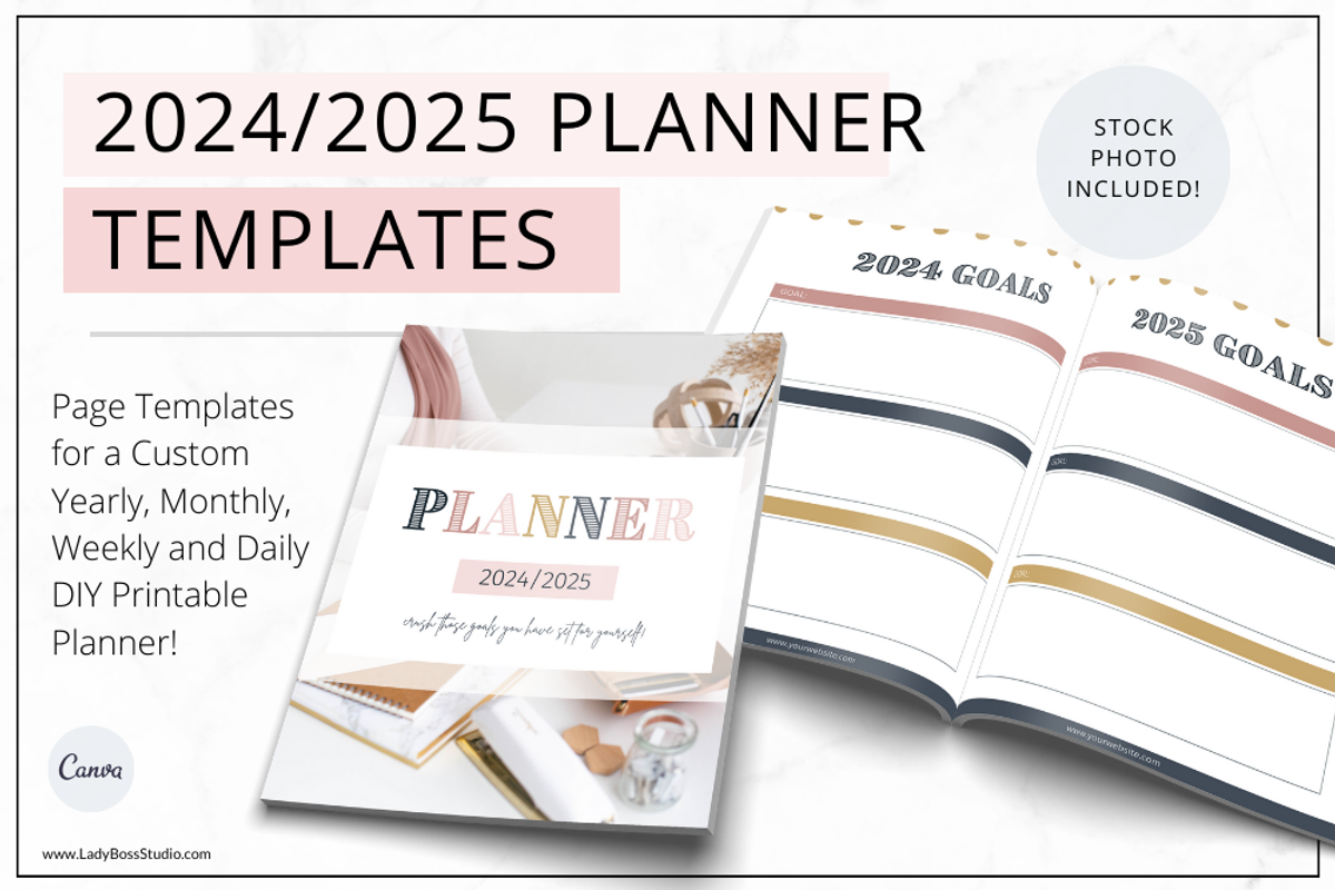 Planner Templates Canva - Blush, a Stationery Template by Lady Boss Studio (Photo 1 of 8)