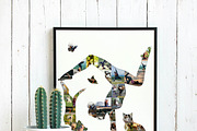 Yoga Girl with Cat & Dog Collage, a Templates & Theme by AIW SOLUTIONS (Thumbnail 1 of 5)