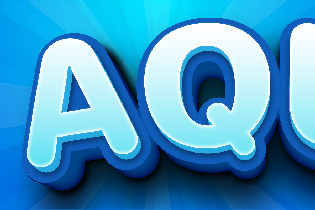 Aqua 3D Text Effect, a Brushes & More by Mily Studio (Photo 4 of 4)