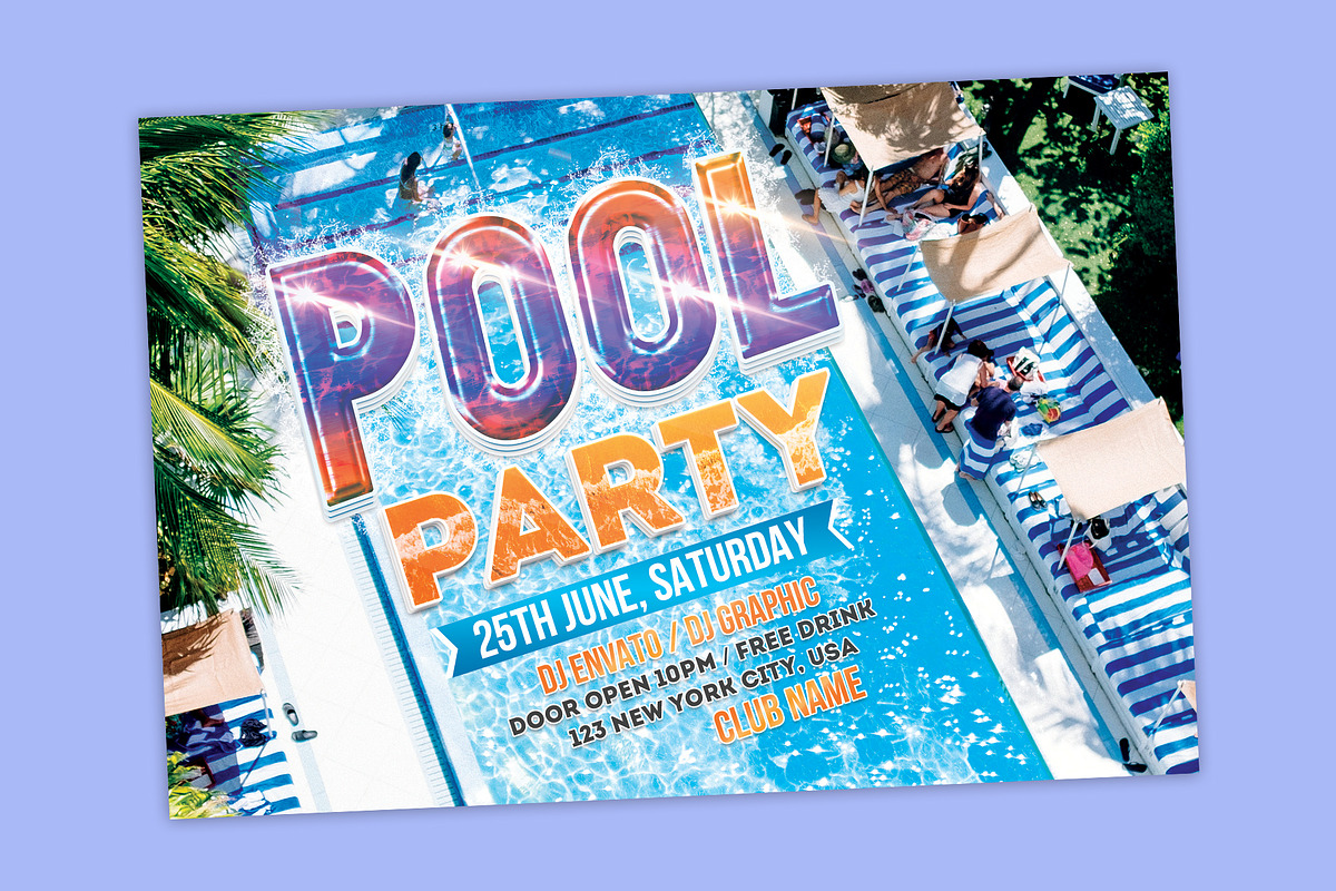 Pool Party Flyer, a Flyer Template by Creative designer
