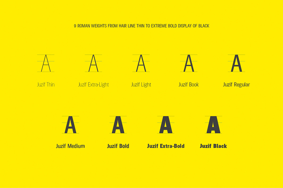Juzif Extra-Light (Single), a Sans Serif Font by Lella7 (Photo 5 of 18)