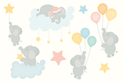 Baby Elephants, an Animal Illustration by Poppymoondesign (Thumbnail 2 of 3)
