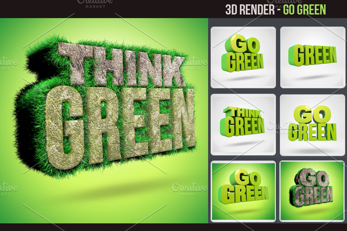 Go Green 3d Render