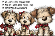 Whimsical Christmas Dog Clipart, an Illustration by Pixels.Craft (Thumbnail 4 of 6)