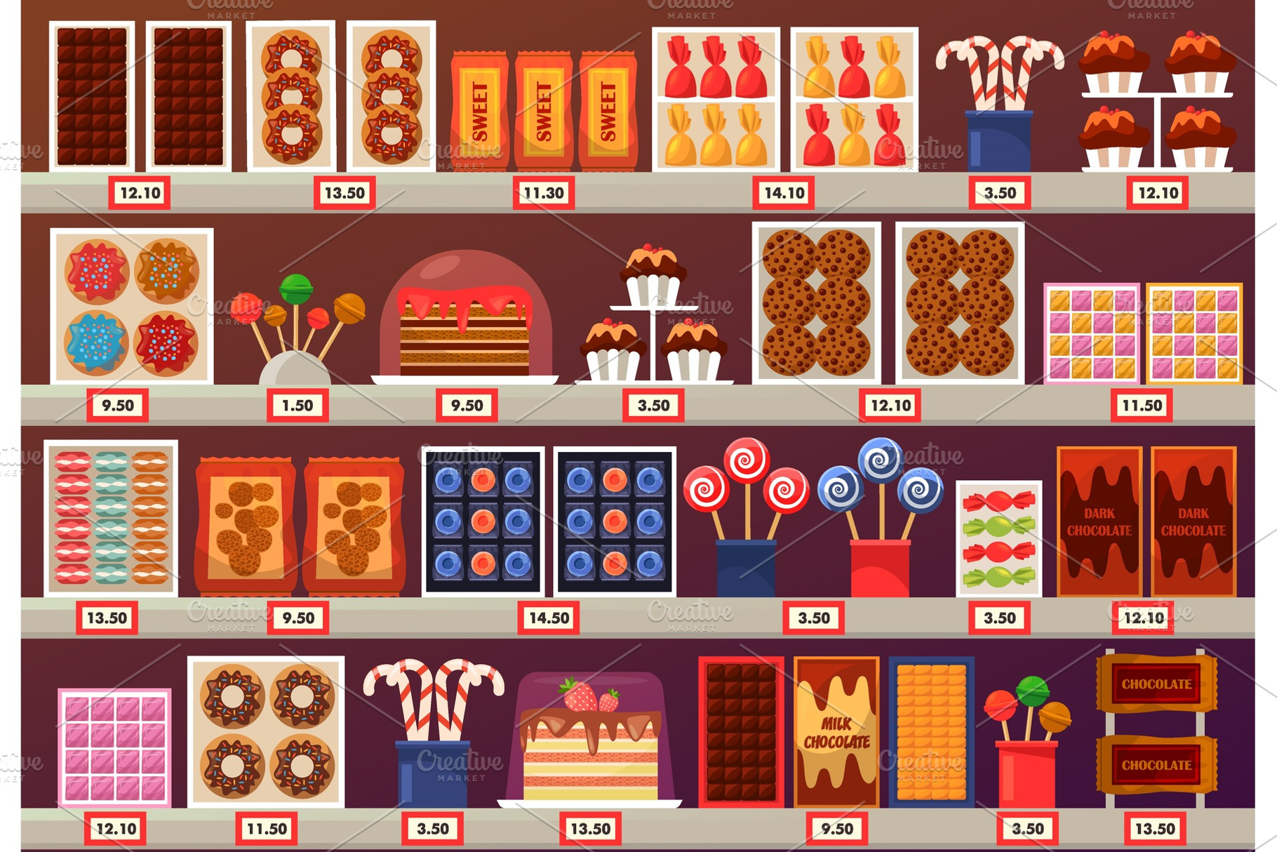 Confectionery sweets at stall or stand at shop, a Food & Drink Photo by ...