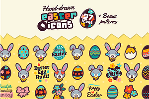 Hand-drawn Easter Icons