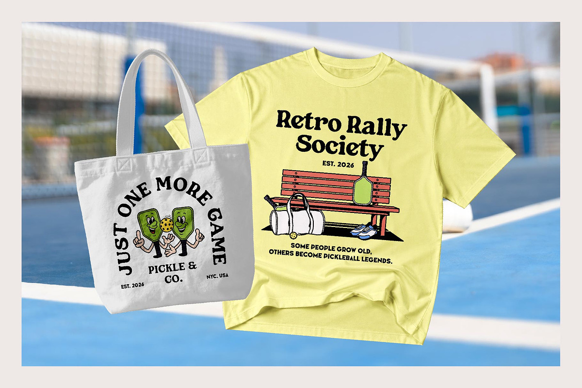 Retro Pickleball Graphic, an Object Graphic by Skilline Supply Co. (Photo 9 of 12)