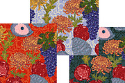 Pomegranate Grape Chrysanthemum, a Pattern Graphic by NayaChu (Thumbnail 5 of 9)