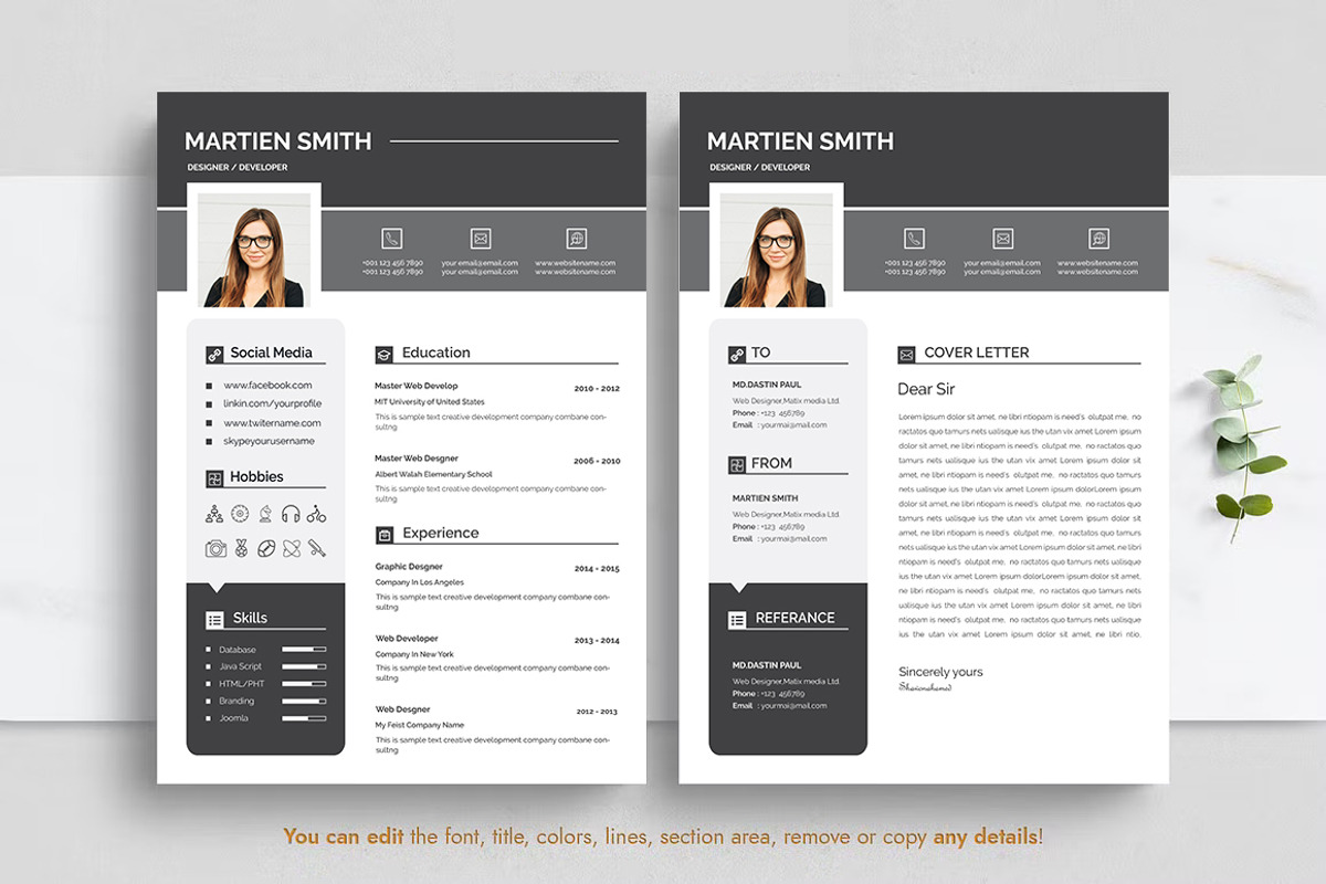 Professional Resume CV Template, a Resume Template by Blackcloud_Creations (Photo 4 of 8)