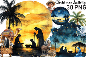 Christmas Nativity Sublimation, an Illustration by Black Bird Studio