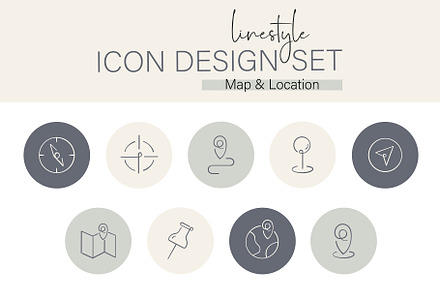 Icon Design Set Map Location, an Outline Icon by pepulousdsg