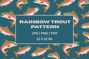 Seamless Rainbow Trout Pattern