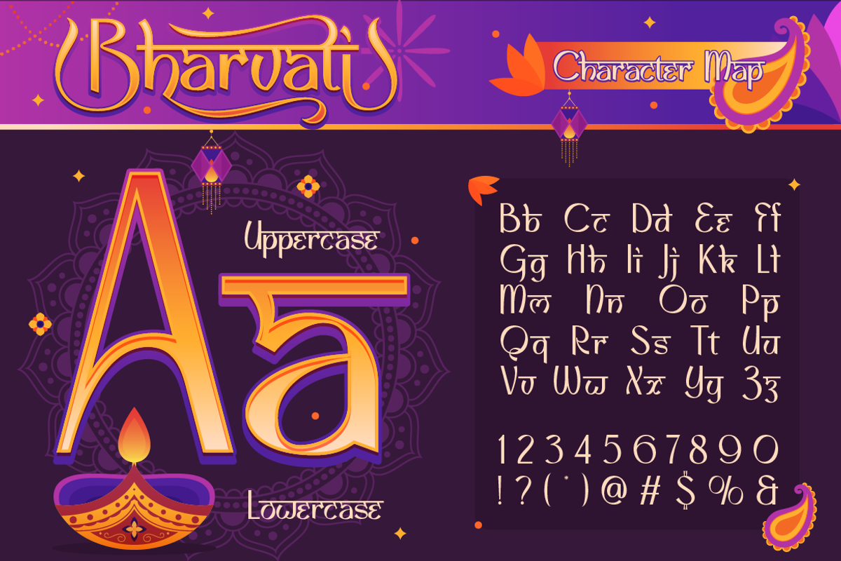 Bharvati - Diwali Display Font, a Sans Serif Font by Burntilldead (Photo 2 of 12)