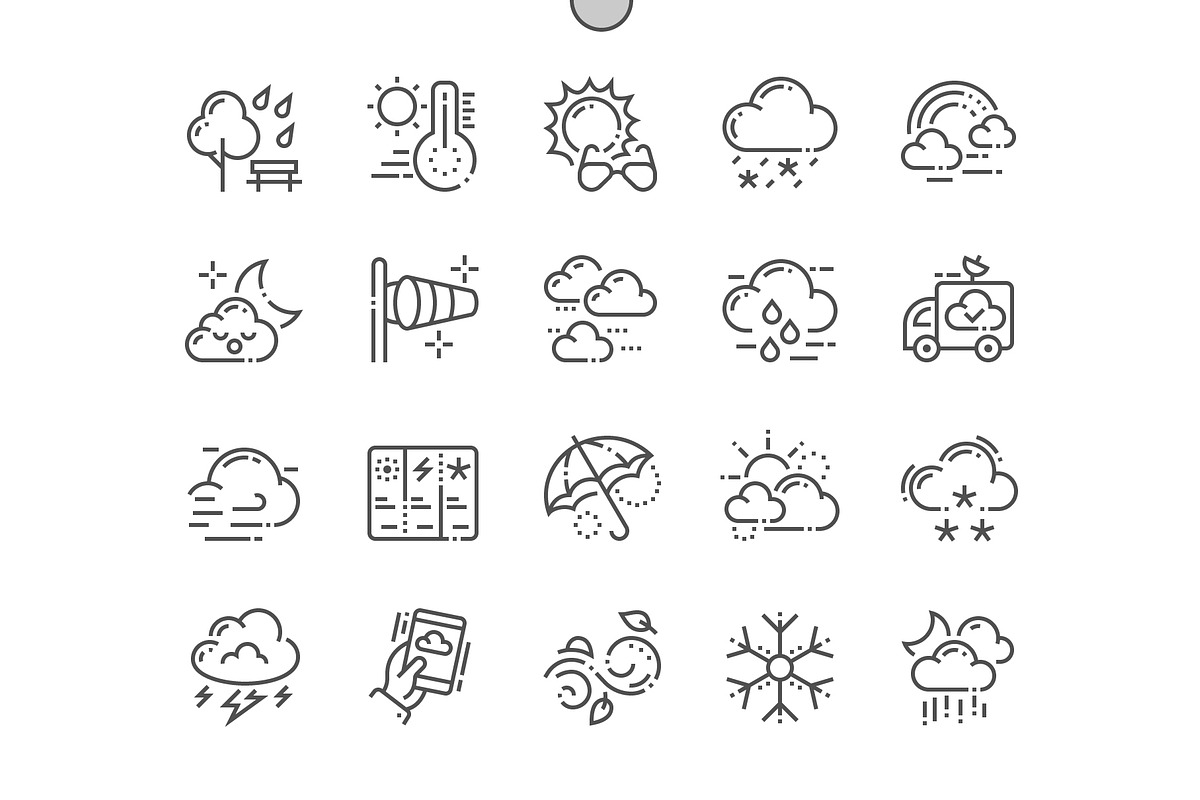 Weather Line Icons, an Outline Icon by Palau