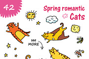 Spring Cats - 42 objects, an Illustration by Zooza Art (Thumbnail 2 of 7)