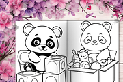 Cute Panda Daily Life Coloring Pages, a Brochure Template by LA Design (Thumbnail 8 of 10)